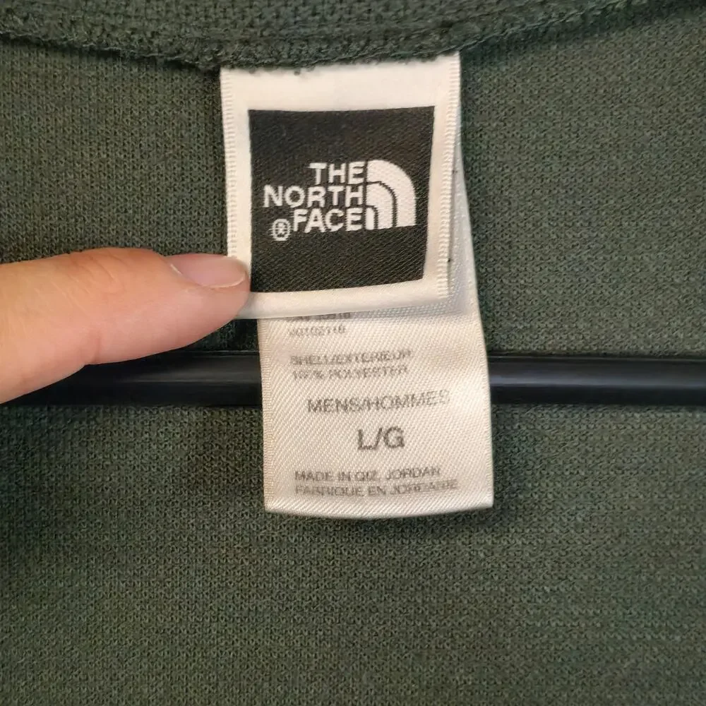 The North Face Mens 1/4 Zip Up Pull Over Green Size Large  Polyester